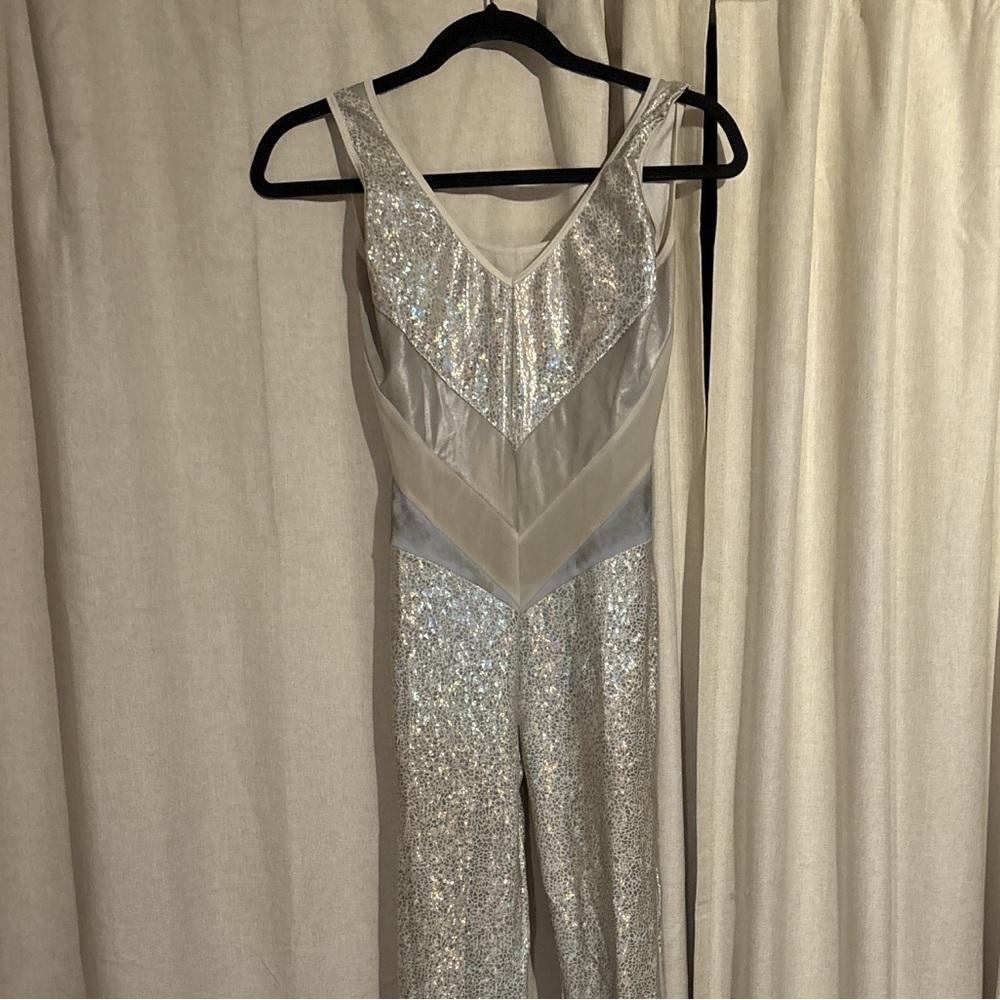 Burnt soul catsuit. Silver holographic.